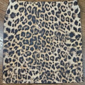 Express Leopard Print Mini Skirt